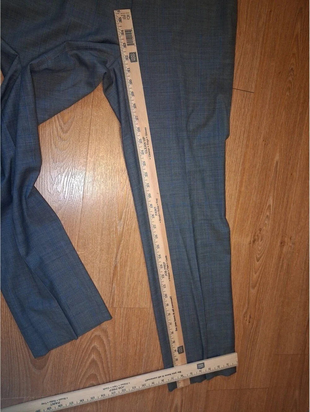 Tommy Hilfiger 2 PC Suit 42L 36x32 Gray Windowpane Sharkskin